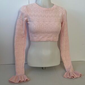 Edikted Light Pink Knit Crop Top